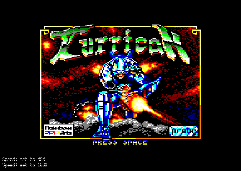 screenshot of the Amstrad CPC game Turrican