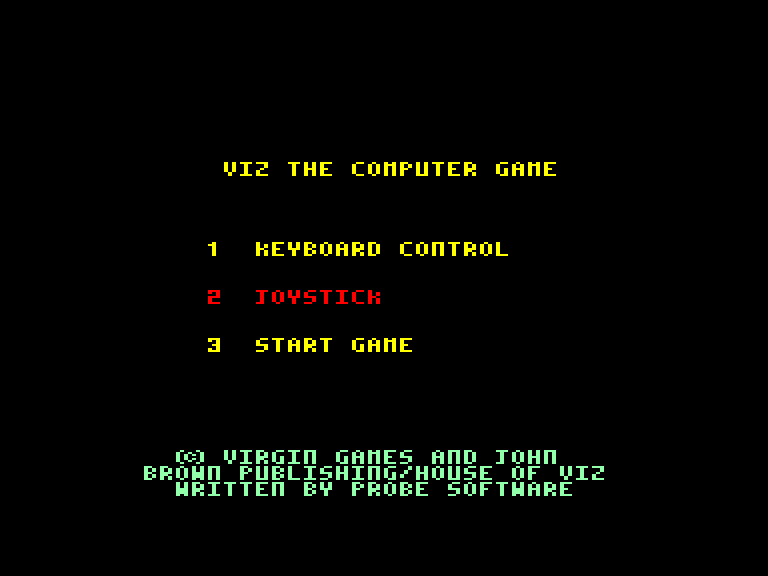 screenshot of the Amstrad CPC game Viz the Computer Game