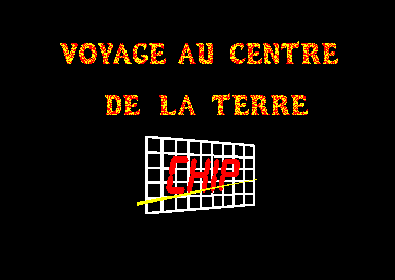 screenshot of the Amstrad CPC game Voyage au Centre de la Terre