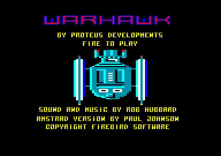 screenshot of the Amstrad CPC game Warhawk