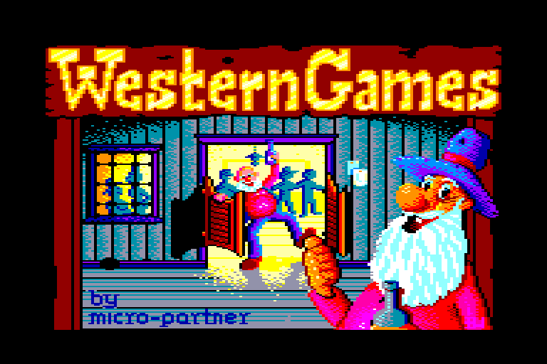 screenshot of the Amstrad CPC game Western games