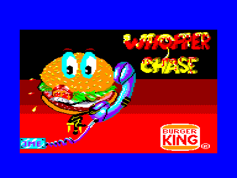 screenshot of the Amstrad CPC game Whopper chase