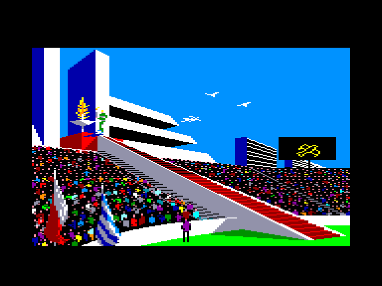 screenshot of the Amstrad CPC game Winter Games