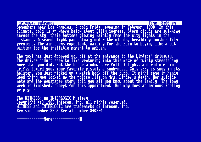 screenshot du jeu Amstrad CPC Witness (the)