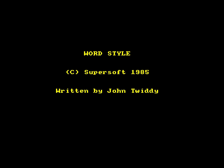 screenshot of the Amstrad CPC game Word Style