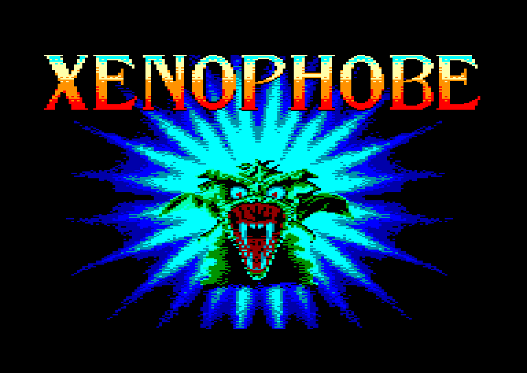 screenshot of the Amstrad CPC game Xenophobe