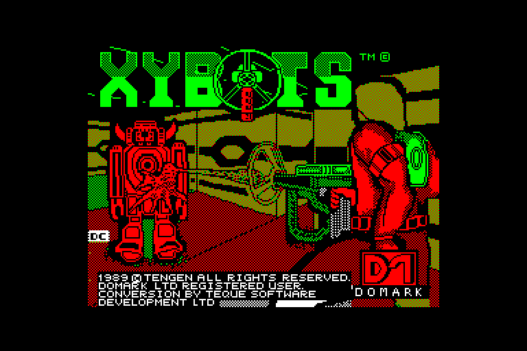 screenshot of the Amstrad CPC game Xybots