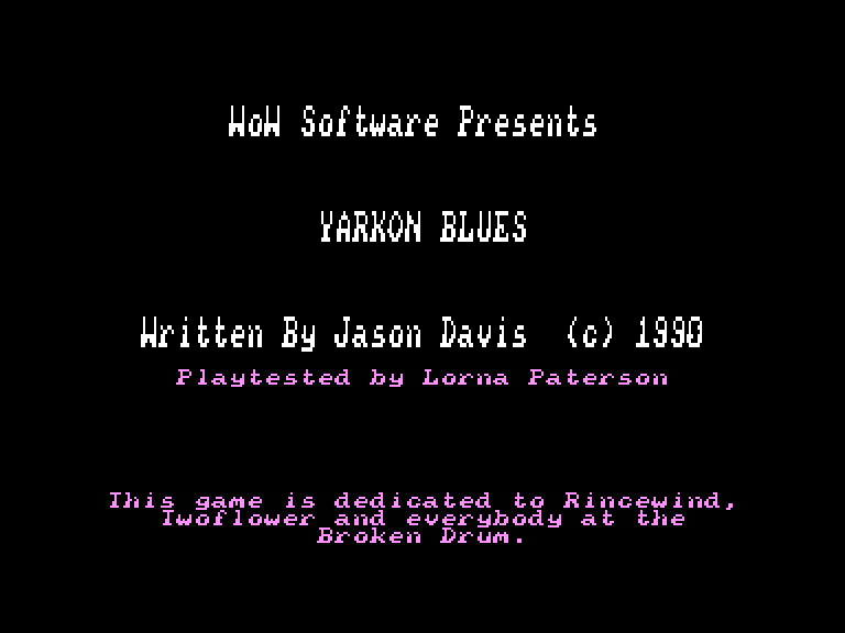 screenshot of the Amstrad CPC game Yarkon Blues