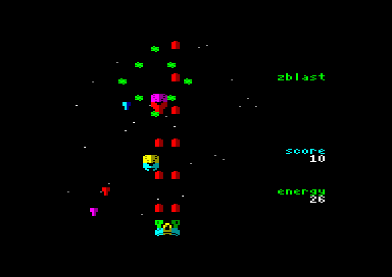 screenshot of the Amstrad CPC game Zblast SD