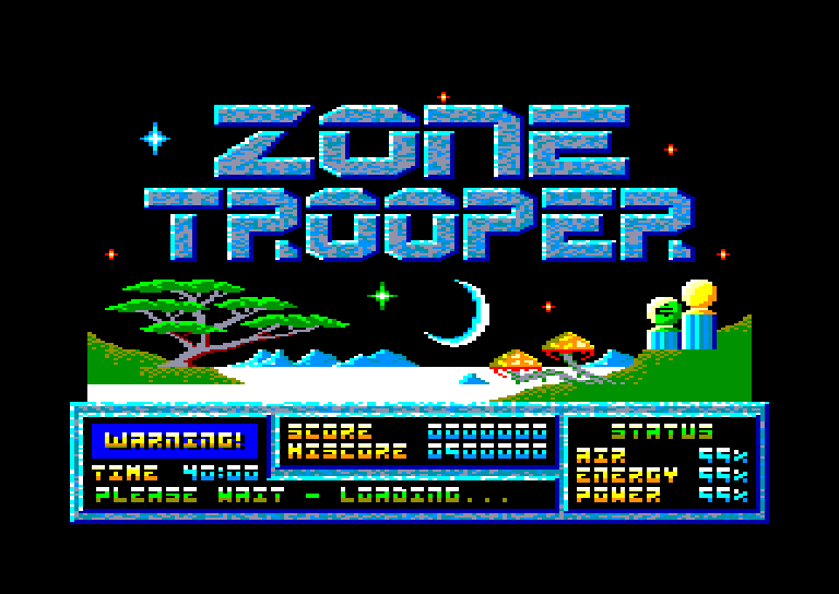 screenshot of the Amstrad CPC game Zone trooper