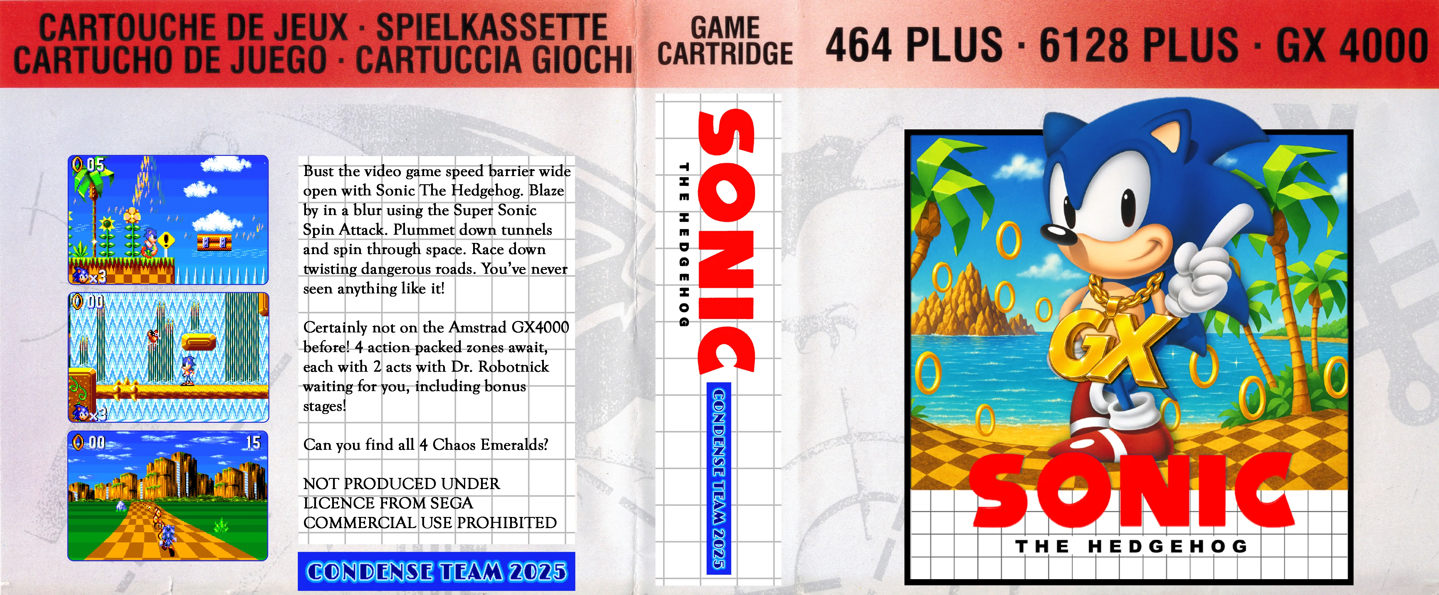 cartridge box cover of Sonic GX (norecess464) by Xyphoe