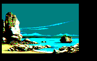3ème écran d'un possible jeu Maupiti island sur Amstrad CPC